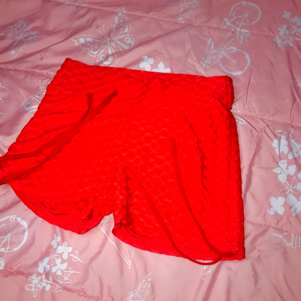 Honey comb draw string shorts